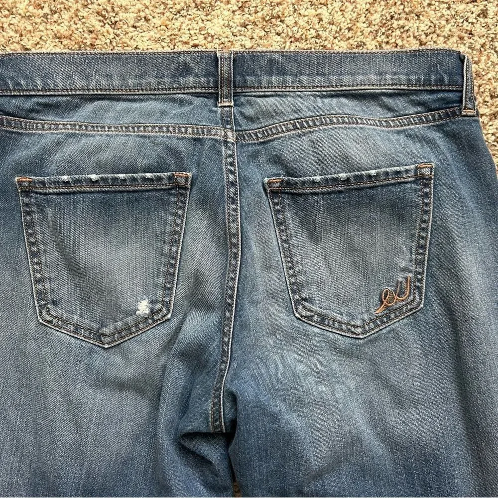 Express Women's Girlfriend Patchwork Medium Wash Relaxed Fit Jeans Size 8 - Picture 8 of 13